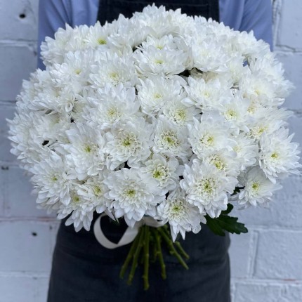 Белая кустовая хризантема - купить с доставкой в по Кизелу